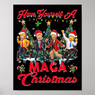 Poster Drôle Père Noël Trump S'Est Joyeux Noël