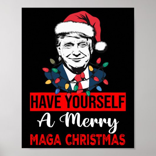 Poster Drôle Père Noël Trump S'Est Joyeux Noël (Devant)