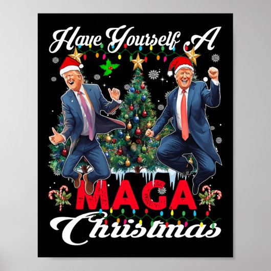 Poster Drôle Père Noël Trump S'Est Joyeux Noël (Devant)
