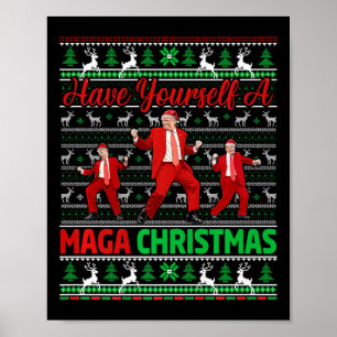 Poster Drôle Père Noël Trump S'Est Joyeux Noël