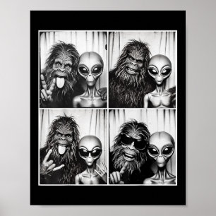 Poster Drôle Photo Sasquatch Ufo Bigfoot Et Un