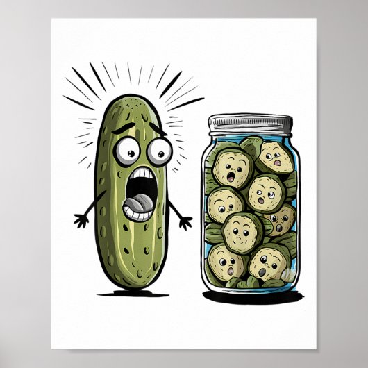 Poster Drôle Pickle Surprend Un Concombre Et Un Bocal De (Devant)