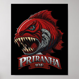 Poster Drôle Piranha-joe Lover Cadeaux parfaits Vêtements