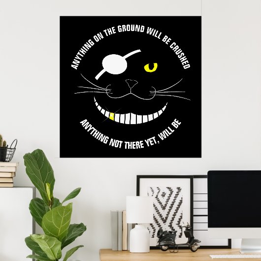 Poster Drôle Pirate Chat Souriant Avec Un Patch Oeil (Bureau à domicile)