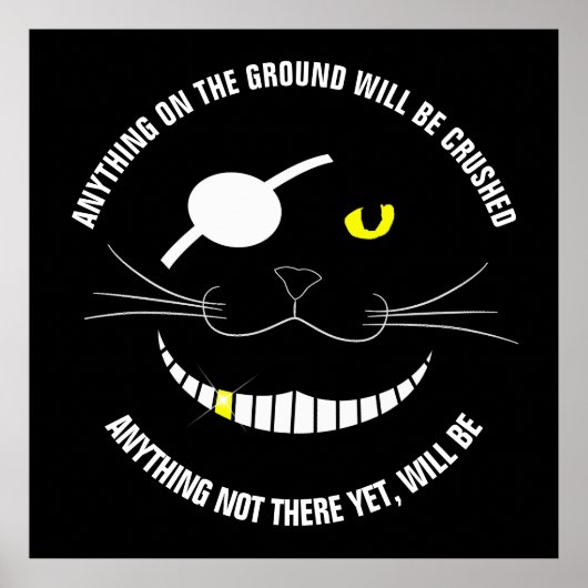 Poster Drôle Pirate Chat Souriant Avec Un Patch Oeil (Devant)