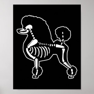 Poster Drôle Poodle Chien Squelette Halloween Doodle Chie