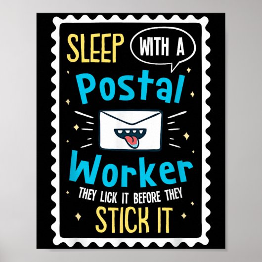 Poster Drôle Postal Worker dit - Mailman Postman Posta (Devant)