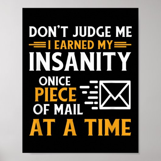 Poster Drôle Postal Worker Mail Carrier Courrier Devis (Devant)