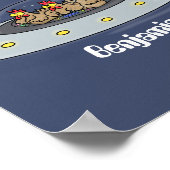 Poster Drôle poule dans l'espace dessin animé (Coin)