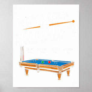 Poster Drôle Pourquoi Je Perds Au Billard Billard Pool Pl