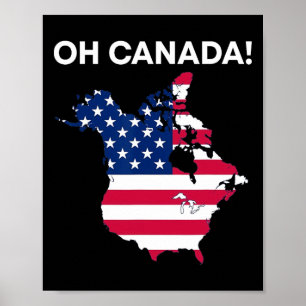 Poster Drôle Président Donald Trump Oh Canada Amérique de