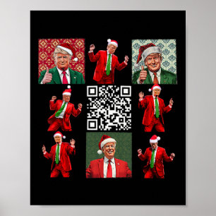 Poster Drôle président du Qr Trump danse de Noël M