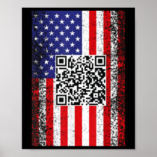 Poster Drôle président Qr Trump Code Danse