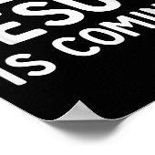 Poster Drôle prêt ou pas Jésus arrive Design (Coin)