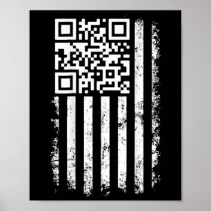 Poster Drôle Qr Scan Me Président Trump 4547 Trump Dancin