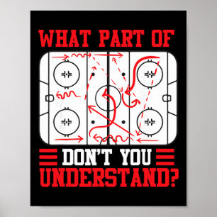 Poster Drôle quelle partie du hockey ne comprenez-vous pa