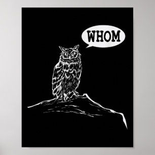 Poster Drôle Qui Hibou Grammar Englieacher