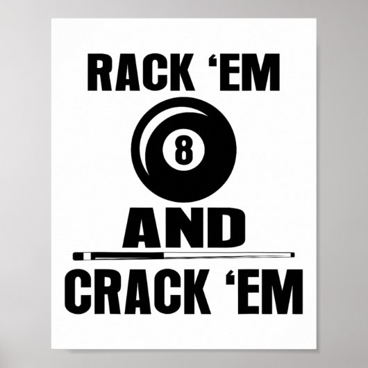 Poster Drôle Rack Em Et Crack Em Billard Billard Billard (Devant)
