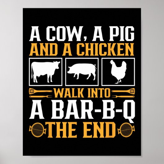 Poster Drôle Rbecue Bbq Joke Grill Lover Pitmaster Grilli (Devant)
