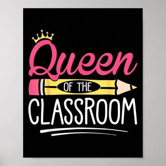 Poster Drôle Reine De L'École Clroom Enseignant (Devant)