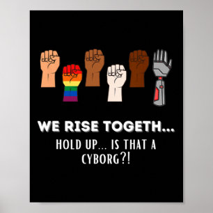 Poster Drôle Résister Poings Nous Nous Laissons Ensemble