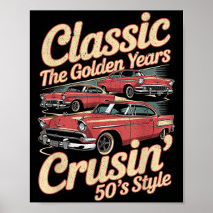 Poster Drôle Retro Car Graphisme Pas Vieux, Juste Un Clic