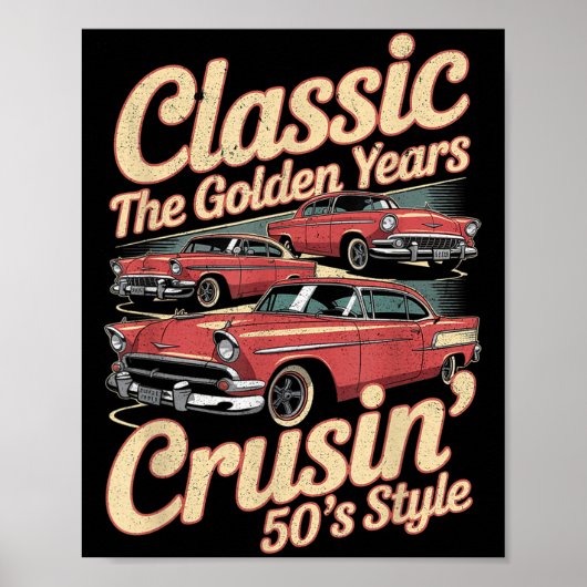 Poster Drôle Retro Car Graphisme Pas Vieux, Juste Un Clic (Devant)