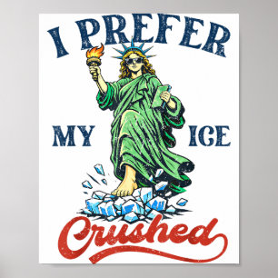 Poster Drôle Rétro J'aime Mon Glace Concassée Résiste Gla