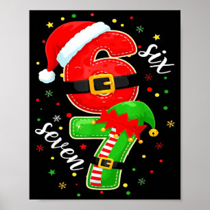 Poster Drôle Rétro Six Sept Noël 67 Xmas