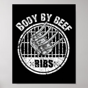Poster Drôle Rib Court Barbecue Grill Body By Beef Ribs B