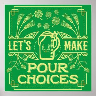 Poster Drôle Saint Patrick's Day, bière irlandaise pour l
