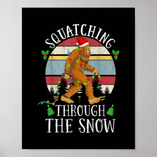 Poster Drôle Sasquatch Noël Squatching Bigfoot Xmas