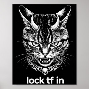 Poster Drôle serrure tf dans chat graphique motivationnel