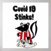 Poster Drôle Sick Skunk Covid 19 Stinks (Devant)