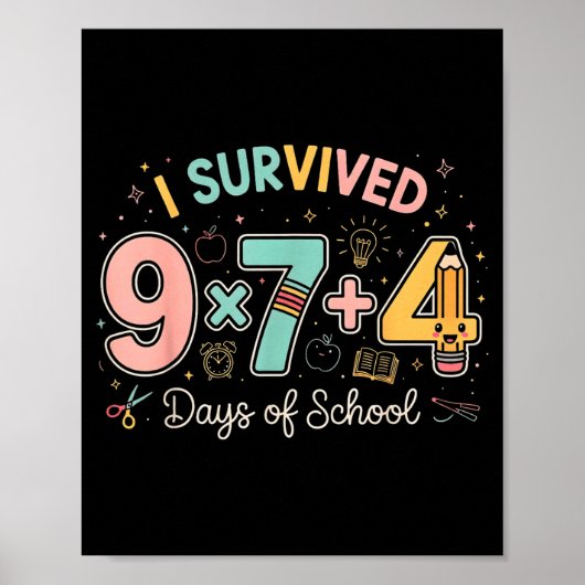 Poster Drôle Six Sept 67 Jours D'école Mème Math Enseigna (Devant)