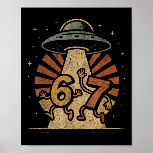 Poster Drôle Six Sept 67 Mème Internet Mème Ufo Gen Alph (Devant)