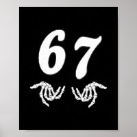Drôle Six Sept 6 7 Mème 67 Main de squelette Hallo