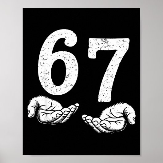Poster Drôle Six Sept 6 7 Meme Gen Alpha Argot 6 7 Meme (Devant)