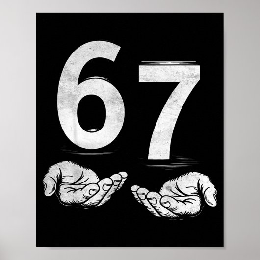 Poster Drôle Six Sept 6 7 Mème Génération Alpha Argot 6 7 (Devant)