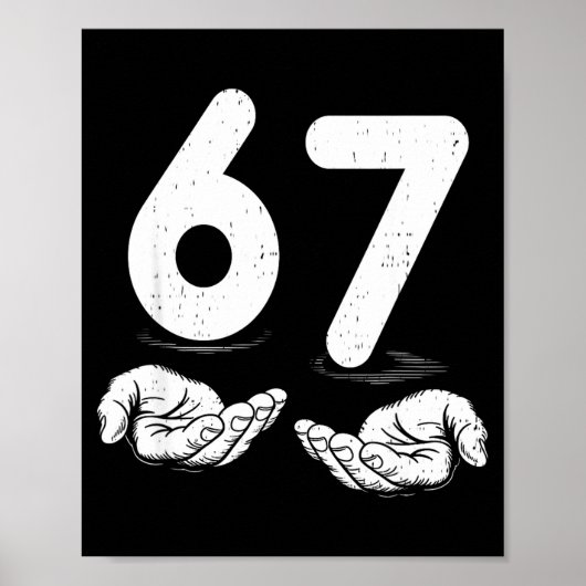 Poster Drôle Six Sept 6 7 Mème Génération Alpha Argot 6 7 (Devant)