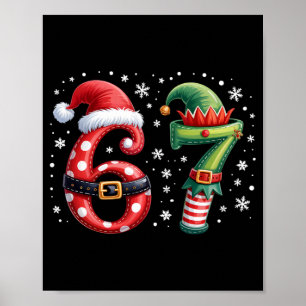 Poster Drôle Six Sept 6 7 Mème Noël Humour Père Noël Elf