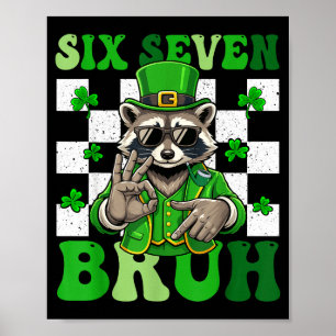 Poster Drôle six sept bruh raton laveur jour de la st pat
