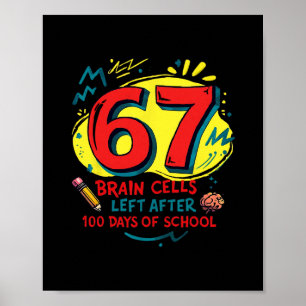 Poster Drôle Six Sept Mème Enseignant Élève Enfants 100 J