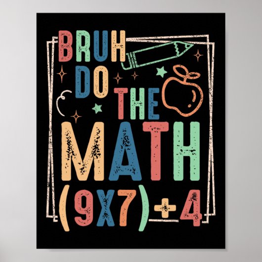 Poster Drôle Six Sept Professeur Humour Bruh Faites Le Ca (Devant)