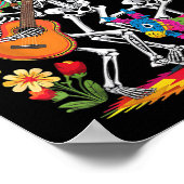 Poster Drôle Skeleton Cinco De Mayo Fiesta Festival Mexic (Coin)