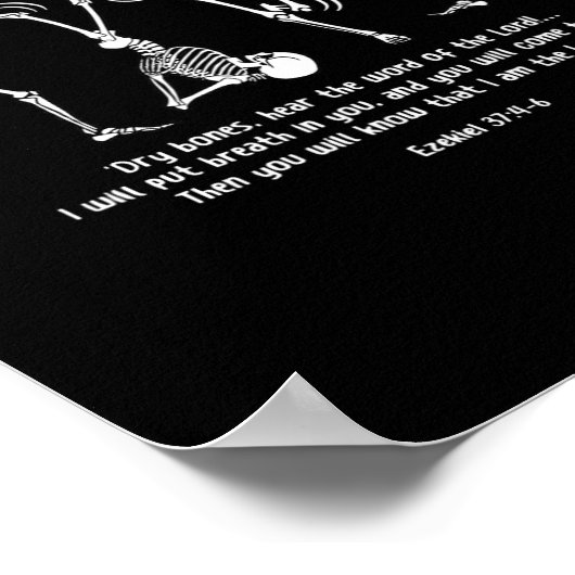 Poster Drôle Skeleton Danser Des Os Sèches Vivants Hallow (Coin)