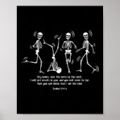 Poster Drôle Skeleton Danser Des Os Sèches Vivants Hallow (Devant)