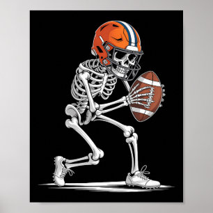 Poster Drôle Skeleton Football Halloween Costume Garçons