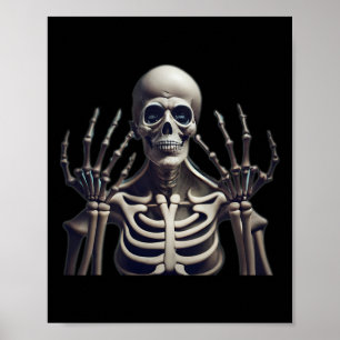 Poster Drôle Skeleton Halloween pour les hommes femmes en