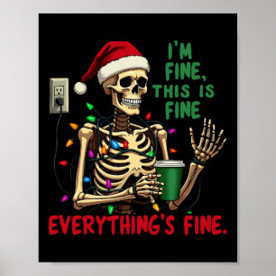 Poster Drôle Skeleton Lumières de Noël Je suis parfait pa
